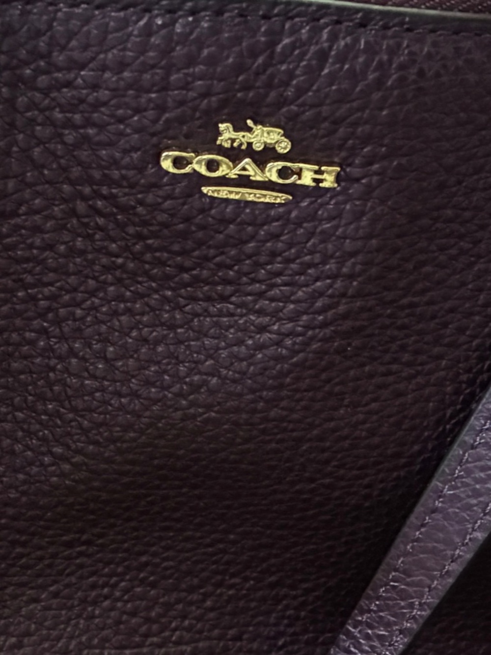 👜 Dark Purple Coach Leather Purse with Wallet - Picture 2 of 6